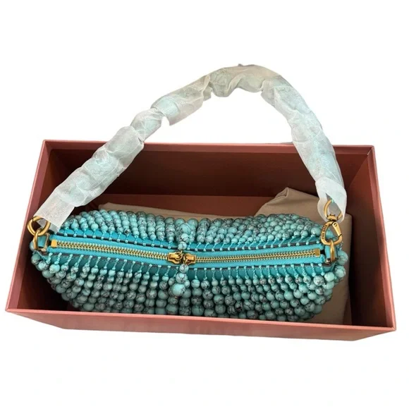 Cult Gaia Mercier Mini Shoulder Bag Turquoise New in Box - Picture 5 of 7